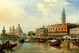 The Bacino, Venice, With The Dogana, The Salute And The Doge's Palace by Edward Pritchett